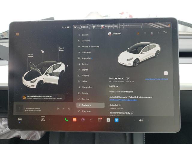Photo 9 from auction – 2021 TESLA MODEL 3 with VIN 5YJ3E1EA1MF942989