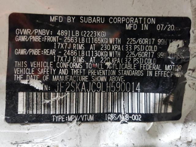 Photo 14 from auction – 2020 SUBARU FORESTER P with VIN JF2SKAJC9LH590014