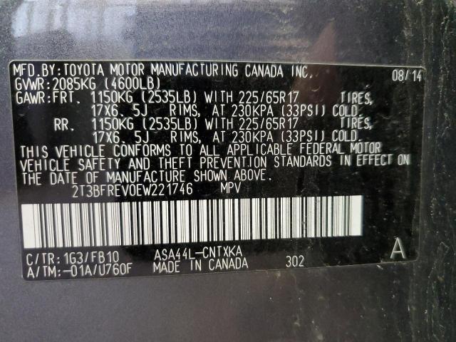 Photo 13 from auction – 2014 TOYOTA RAV4 LE with VIN 2T3BFREV0EW221746