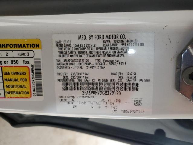 Photo 12 from auction – 2016 FORD FUSION SE with VIN 3FA6P0H7XGR329120