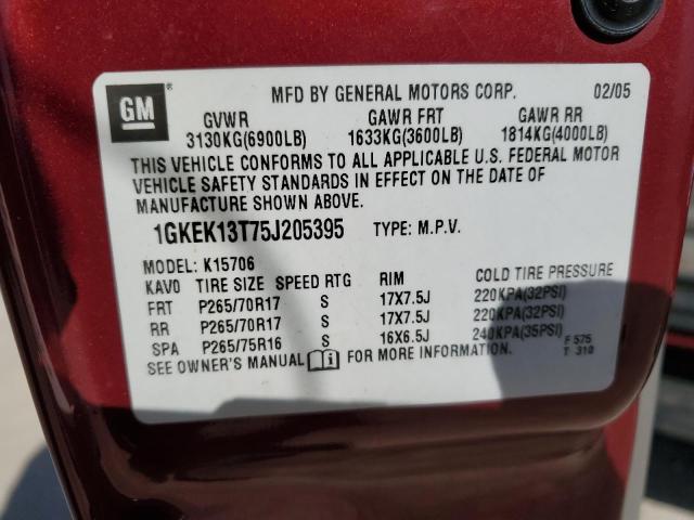 Photo 12 from auction – 2005 GMC YUKON with VIN 1GKEK13T75J205395