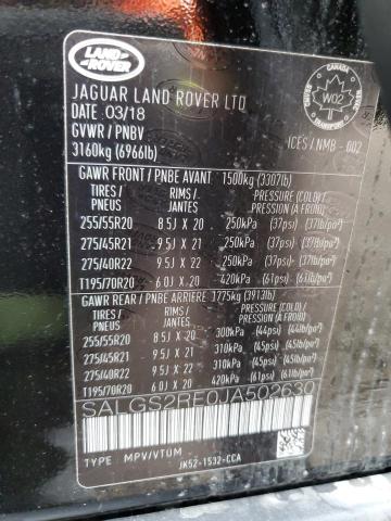Photo 14 from auction – 2018 LAND ROVER RANGE ROVE with VIN SALGS2RE0JA502630