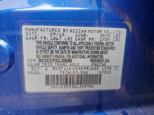 Photo 12 from auction – 2016 NISSAN VERSA NOTE with VIN 3N1CE2CP3GL358986