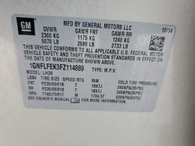 Photo 13 from auction – 2015 CHEVROLET EQUINOX LT with VIN 1GNFLFEK3FZ114889