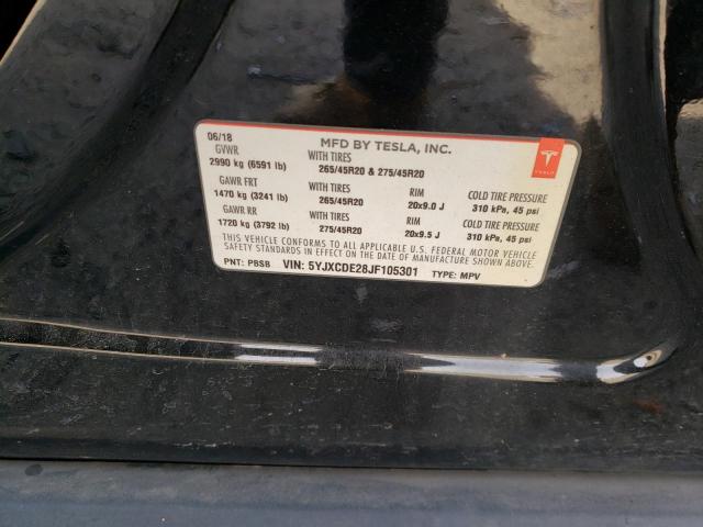Photo 12 from auction – 2018 TESLA MODEL X with VIN 5YJXCDE28JF105301