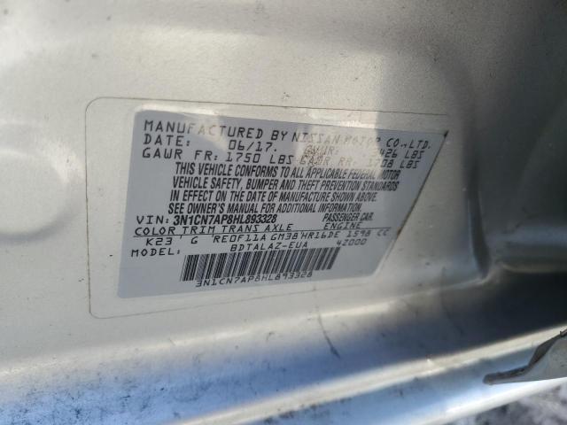 Photo 12 from auction – 2017 NISSAN VERSA S with VIN 3N1CN7AP8HL893328