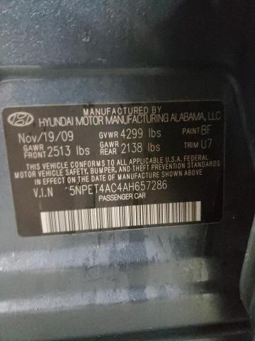 Photo 12 from auction – 2010 HYUNDAI SONATA GLS with VIN 5NPET4AC4AH657286