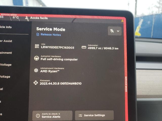 Photo 9 from auction – 2023 TESLA MODEL Y with VIN LRWYGDEE7PC163003