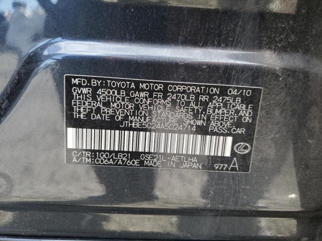 Photo 13 from auction – 2010 LEXUS IS 350 with VIN JTHBE5C24A5024714