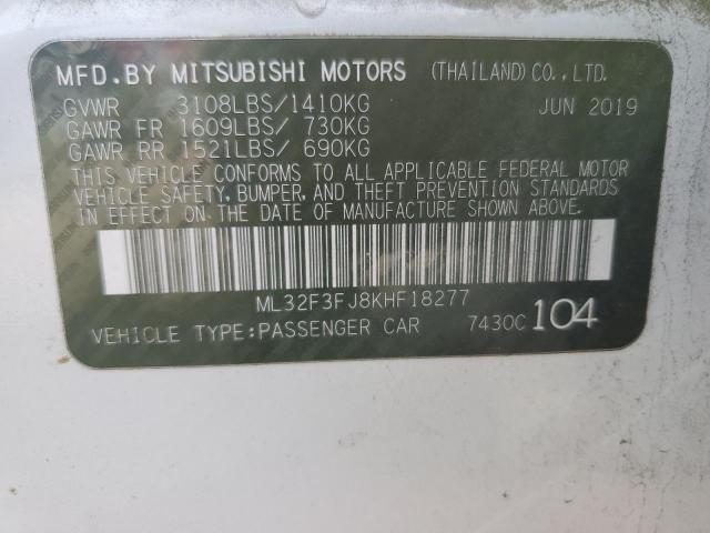 Photo 12 from auction – 2019 MITSUBISHI MIRAGE G4 with VIN ML32F3FJ8KHF18277