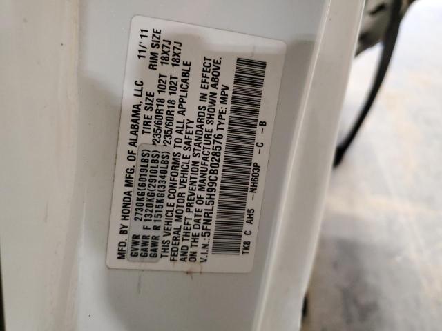 Photo 14 from auction – 2012 HONDA ODYSSEY TO with VIN 5FNRL5H99CB028576