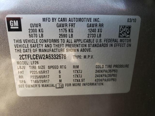 Photo 14 from auction – 2010 GMC TERRAIN SL with VIN 2CTFLCEW2A6332678