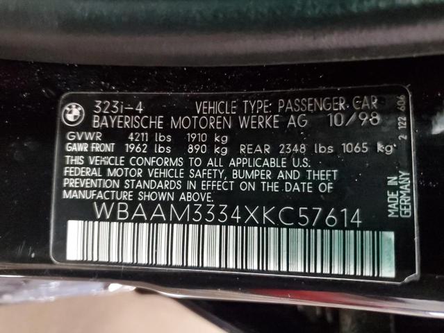Photo 12 from auction – 1999 BMW 323 I with VIN WBAAM3334XKC57614