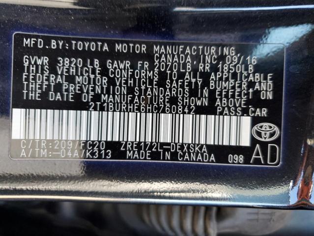 Photo 12 from auction – 2017 TOYOTA COROLLA L with VIN 2T1BURHE6HC760842