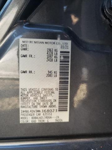 Photo 12 from auction – 2021 NISSAN ALTIMA SV with VIN 1N4BL4DV3MN368023
