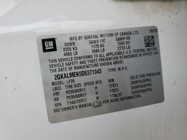 Photo 12 from auction – 2013 GMC TERRAIN SL with VIN 2GKALMEK9D6371043