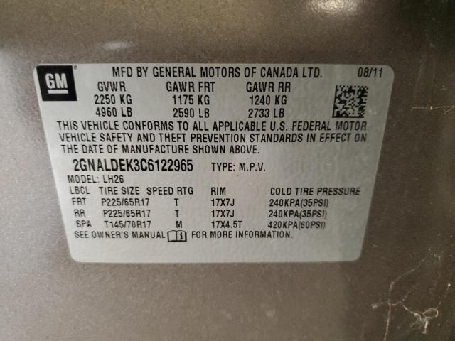 Photo 12 from auction – 2012 CHEVROLET EQUINOX LT with VIN 2GNALDEK3C6122965