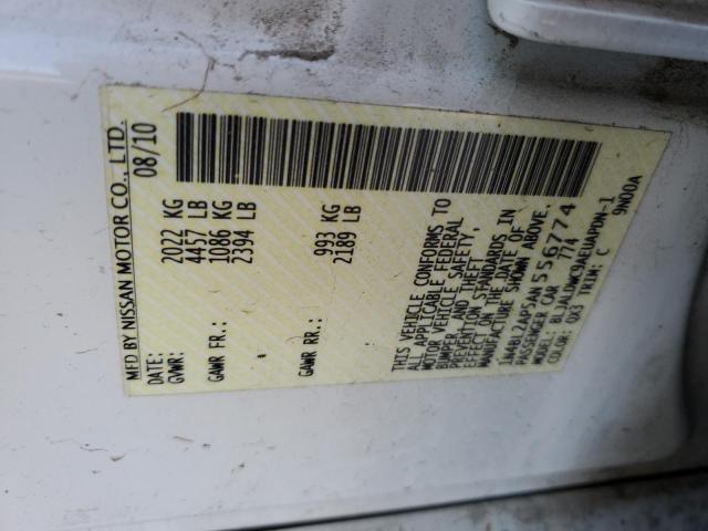 Photo 13 from auction – 2010 NISSAN ALTIMA SR with VIN 1N4BL2AP5AN556774