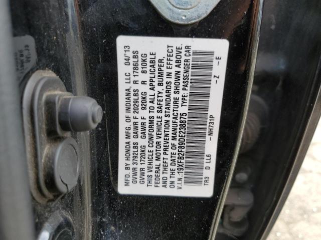 Photo 12 from auction – 2013 HONDA CIVIC EX with VIN 19XFB2F89DE238875
