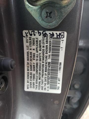 Photo 12 from auction – 2014 HONDA CIVIC LX with VIN 19XFB2F50EE014286