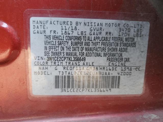 Photo 13 from auction – 2019 NISSAN VERSA NOTE with VIN 3N1CE2CP7KL356649