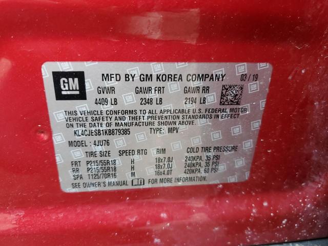 Photo 14 from auction – 2019 BUICK ENCORE PRE with VIN KL4CJESB1KB879385