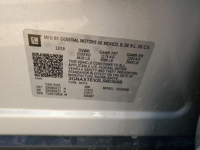 Photo 12 from auction – 2020 CHEVROLET EQUINOX LT with VIN 3GNAXTEV2LS603655