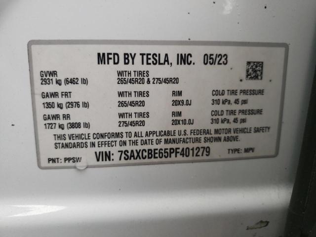 Photo 13 from auction – 2023 TESLA MODEL X with VIN 7SAXCBE65PF401279