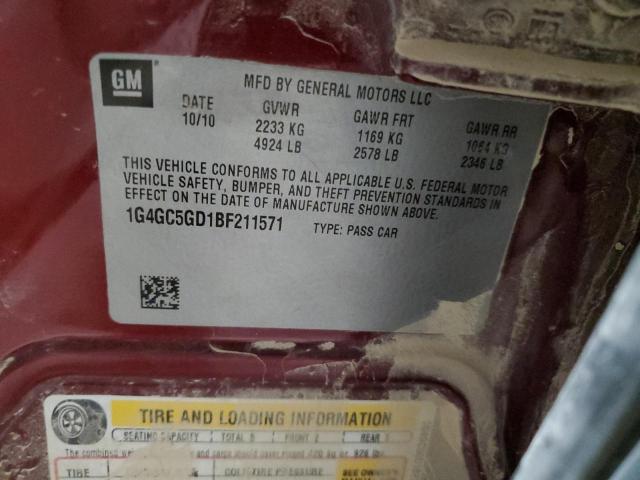 Photo 12 from auction – 2011 BUICK LACROSSE C with VIN 1G4GC5GD1BF211571