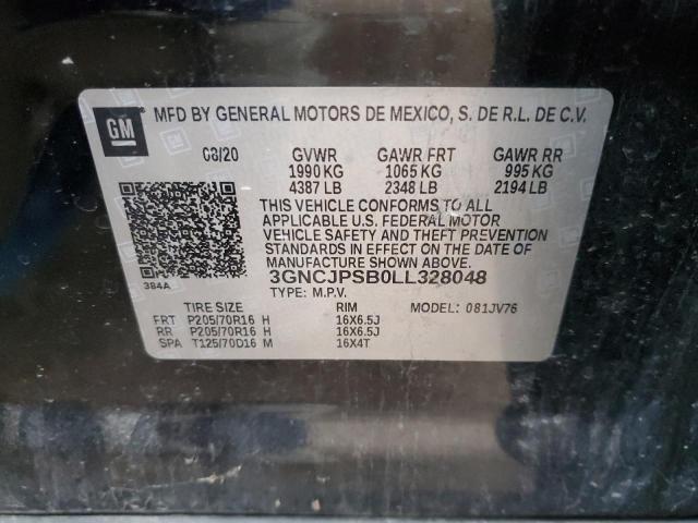 Photo 12 from auction – 2020 CHEVROLET TRAX 1LT with VIN 3GNCJPSB0LL328048
