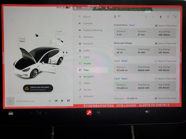 Photo 9 from auction – 2018 TESLA MODEL 3 with VIN 5YJ3E1EB4JF067508