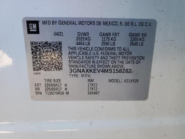 Photo 12 from auction – 2021 CHEVROLET EQUINOX LT with VIN 3GNAXKEV4MS158282