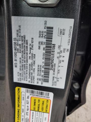 Photo 12 from auction – 2020 FORD FUSION SE with VIN 3FA6P0HD5LR181068