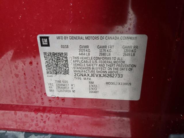 Photo 13 from auction – 2018 CHEVROLET EQUINOX LT with VIN 2GNAXJEVXJ6262733