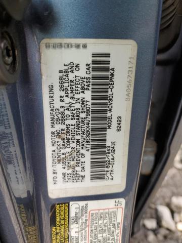 Photo 12 from auction – 2004 TOYOTA CAMRY LE with VIN 4T1BE32KX4U799077