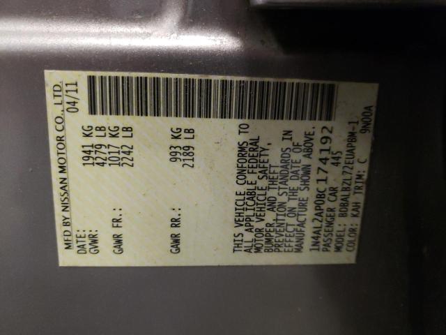 Photo 12 from auction – 2011 NISSAN ALTIMA BAS with VIN 1N4AL2AP0BC174192