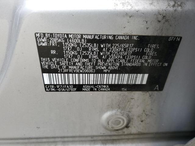 Photo 13 from auction – 2014 TOYOTA RAV4 XLE with VIN 2T3RFREV9EW206063