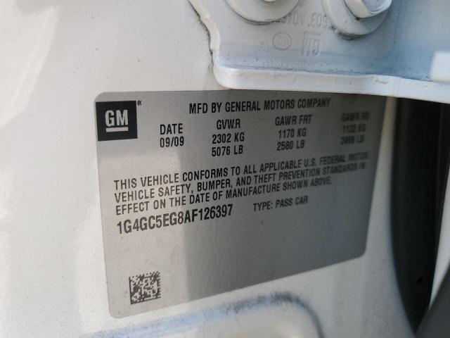 Photo 12 from auction – 2010 BUICK LACROSSE with VIN 1G4GC5EG8AF126397