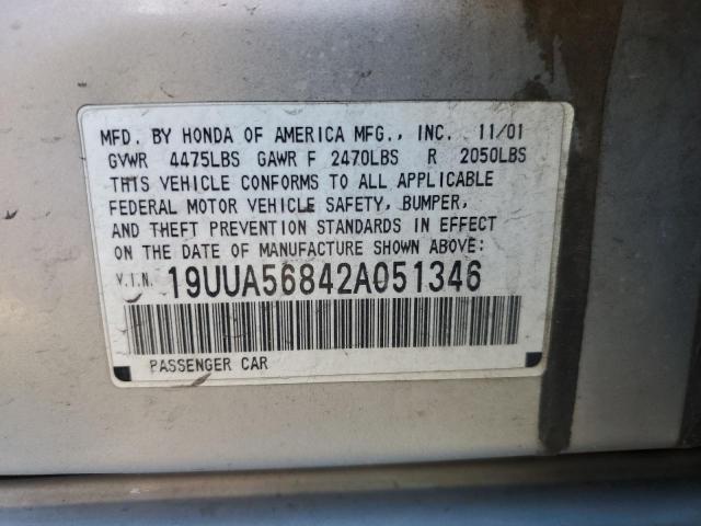 Photo 12 from auction – 2002 ACURA 3.2TL TYPE with VIN 19UUA56842A051346