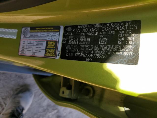 Photo 12 from auction – 2015 KIA SOUL with VIN KNDJN2A22F7786210