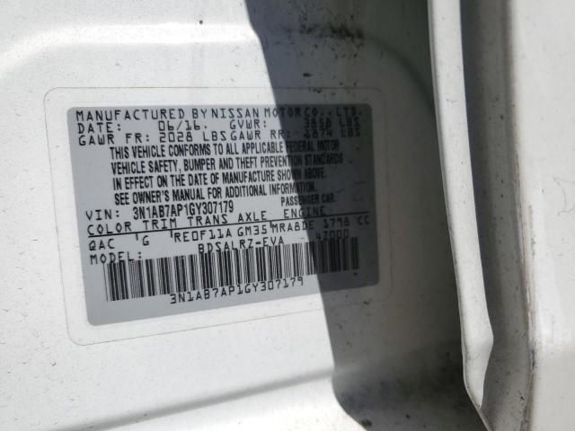 Photo 12 from auction – 2016 NISSAN SENTRA S with VIN 3N1AB7AP1GY307179