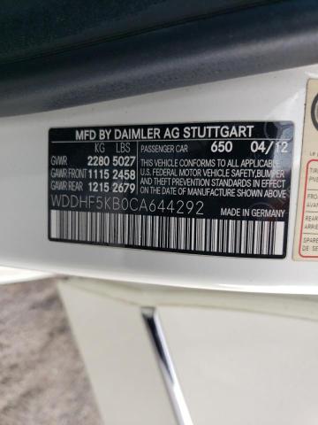 Photo 12 from auction – 2012 MERCEDES-BENZ E 350 with VIN WDDHF5KB0CA644292