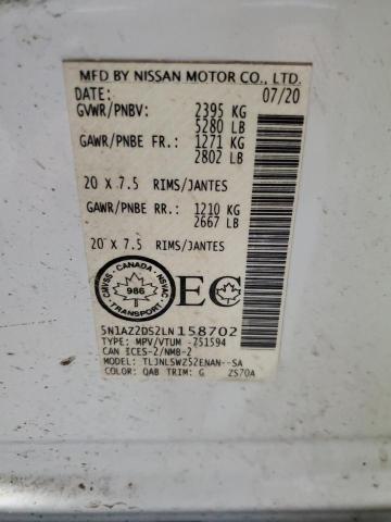 Photo 14 from auction – 2020 NISSAN MURANO PLA with VIN 5N1AZ2DS2LN158702