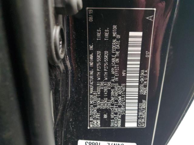 Photo 14 from auction – 2020 TOYOTA SEQUOIA SR with VIN 5TDBY5G12LS174876
