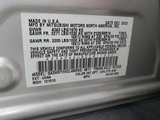 Zdjęcie 13 z aukcji – 2013 MITSUBISHI OUTLANDER z VIN 4A4AR4AU0DE011892