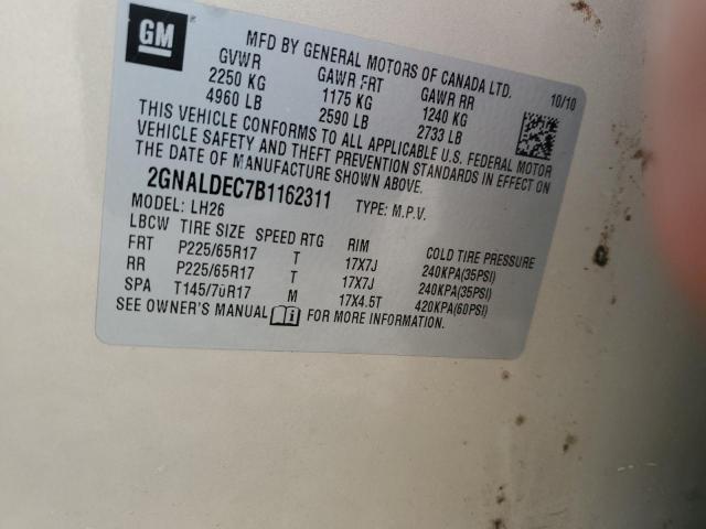 Zdjęcie 13 z aukcji – 2011 CHEVROLET EQUINOX LT z VIN 2GNALDEC7B1162311
