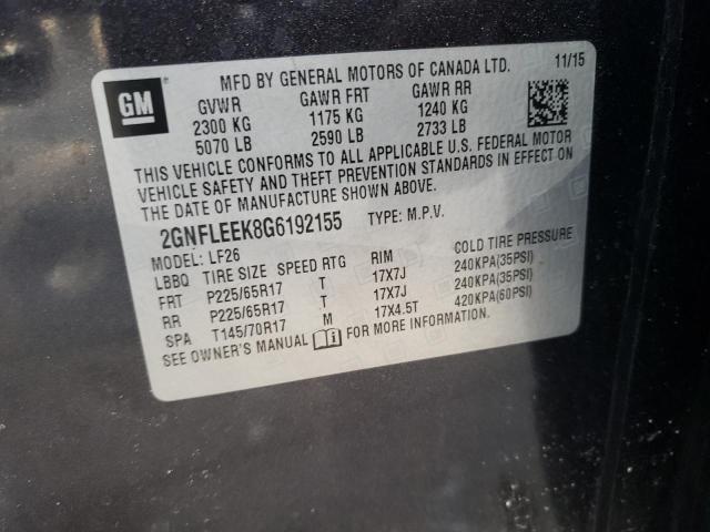 Photo 14 from auction – 2016 CHEVROLET EQUINOX LS with VIN 2GNFLEEK8G6192155
