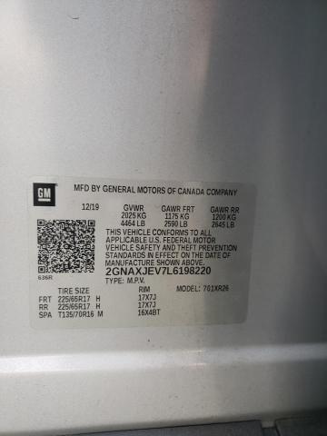 Photo 14 from auction – 2020 CHEVROLET EQUINOX LT with VIN 2GNAXJEV7L6198220