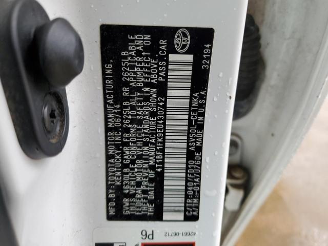 Photo 12 from auction – 2014 TOYOTA CAMRY L with VIN 4T1BF1FK9EU430742