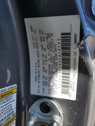 Photo 12 from auction – 2006 MITSUBISHI ECLIPSE GT with VIN 4A3AK34T86E030599